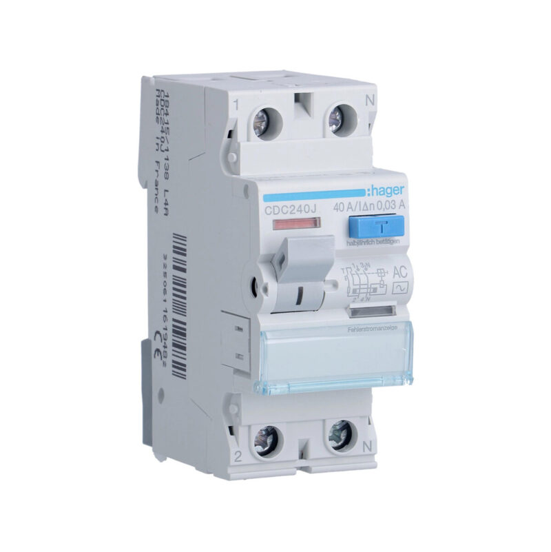 Wyłącznik różnicowoprądowy 1P+N 40A 30mA 6kA AC HAGER CDC240J