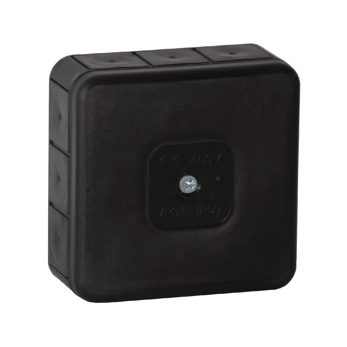 Puszka natynkowa pusta 12 wlotów VIPLAST VP-31 CZARNA IP55 85x85x37mm 031-05