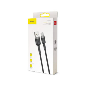 KABEL USB-A / USB-C Baseus Cafule CATKLF-UG1 300cm 2A QC 3.0 CZARNO-SZARY W NYLONOWYM OPLOCIE