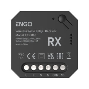 ENGO Controls ETR-868 - Przekaźnik bezprzewodowy EngoLink, nadajnik+odbiornik sterowany radiowo, 868Mhz, 230V