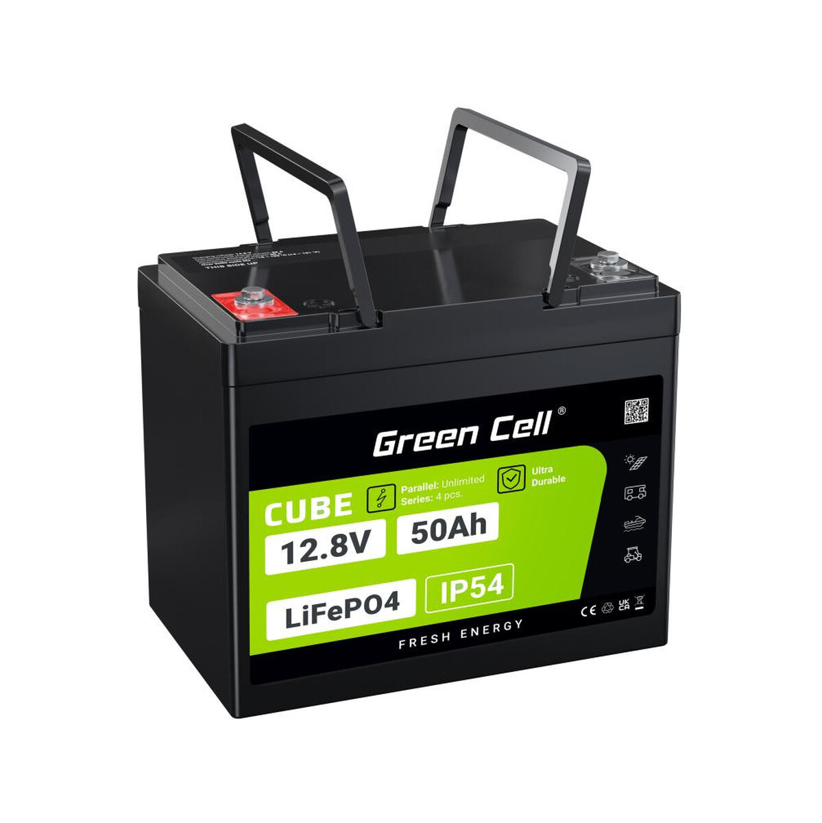 AKUMULATOR LITOWO-ŻELAZOWO-FOSFORANOWY LiFePO4 Green Cell Cube 12.8V 50Ah LFPGC12V50AH