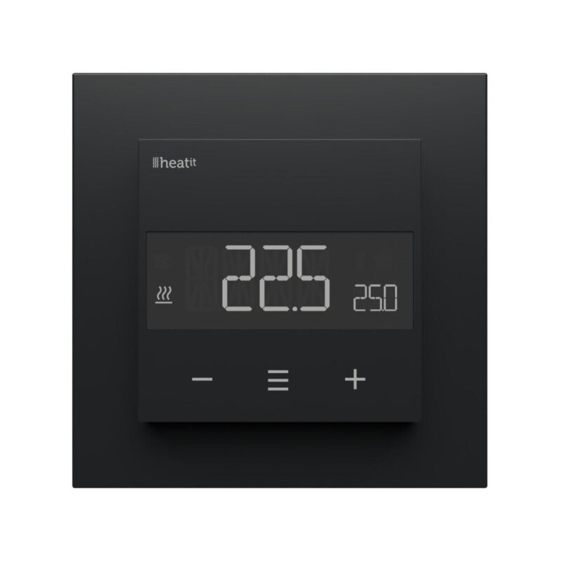Termostat Heatit WiFi6 Black Matt Wi-Fi Thermostat 3600W 16A