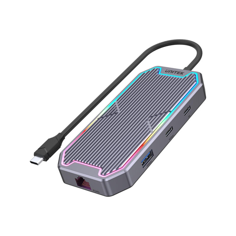 Unitek Hub USB-C HDMI RJ45 3,5mm audio 100W 10Gbps D1029A