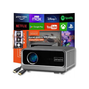 Rzutnik Android Google TV FULL HD 4K 39000lm WiFi Przenośny SMART Zenwire G60