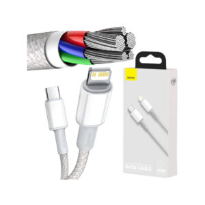 KABEL USB-C / Lightning iPhone Baseus Cafule CATLGD-A02 2m 20W PD Quick Charging BIAŁY W OPLOCIE