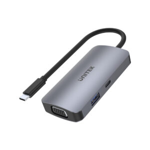Unitek D1051A Hub USB-C 1xUSB 3.1 Gen1 VGA 2xHDMI PD MST