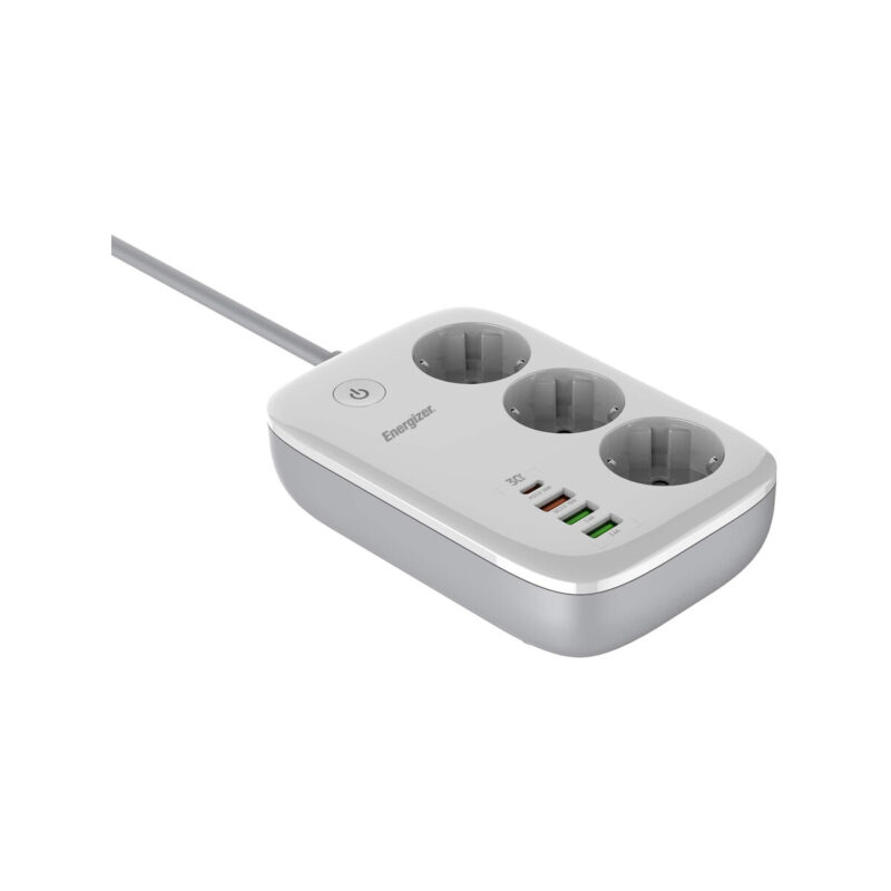 LISTWA ZASILAJĄCA SMART Energizer Z Wi-Fi I APP 3x SCHUKO 3x USB-A 1x USB-C 2500W 10A KABEL 2M