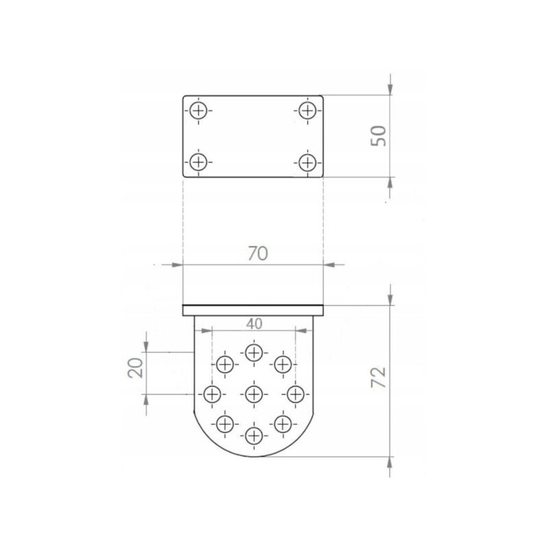 Uchwyt Beninca BILL.SR70 (1szt.) do siłowników BILL i BOB