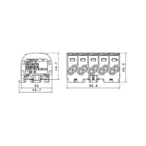 Blok rozdzielczy - odgałęźny Al/Cu 80150 SIMBLOCK szary SCB 25-5X 81500002