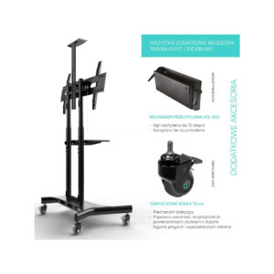 Mobilny stojak do TV 40"-70" do 45 kg ONKRON TS1551 Czarny