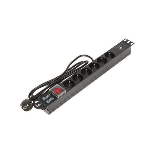 Listwa zasilająca 6 gniazd Schuko PD-6/R-USB