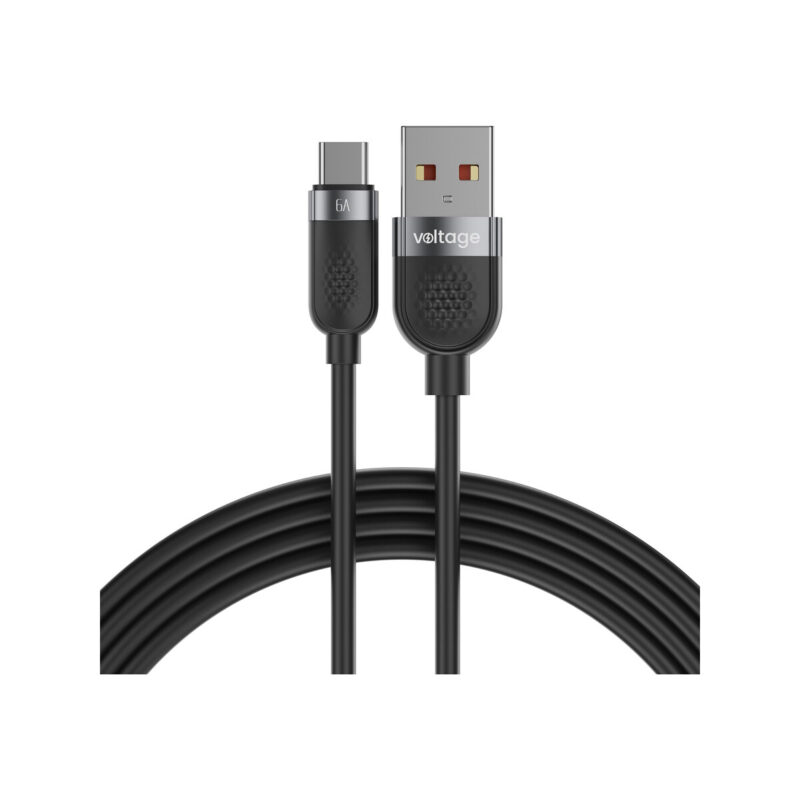 Kabel USB-A / USB-C Voltage Silicone 66W PD 100cm czarny