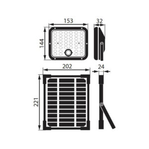 d48d95736b1687ec670a90549fea27c5_original NAŚWIETLACZ SOLARNY LED BEMKO SOLPAR 10W 1500LM 3000/4000K IP65 CZARNY CZ. PIR