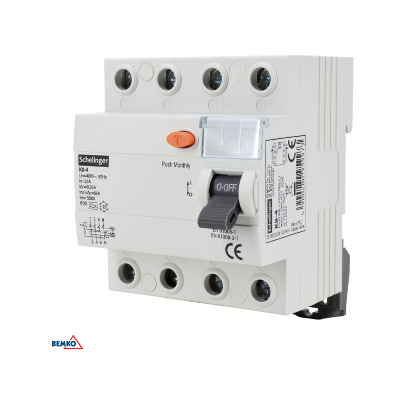 Wyłącznik różnicowoprądowy A 4P 40A 30mA 10kA VDE SCHELINGER