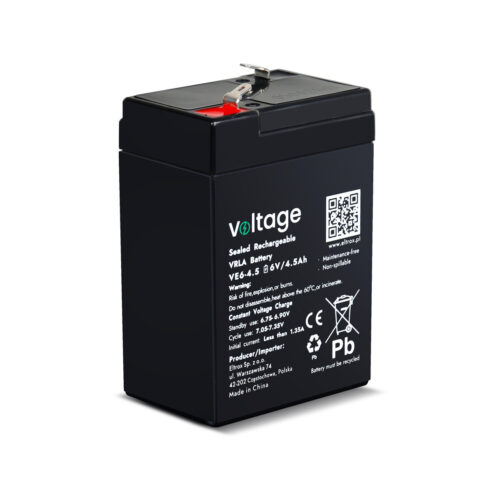 Akumulator AGM Voltage 6V 4,5Ah VE6-4.5 (Żywotność 6-9 lat)