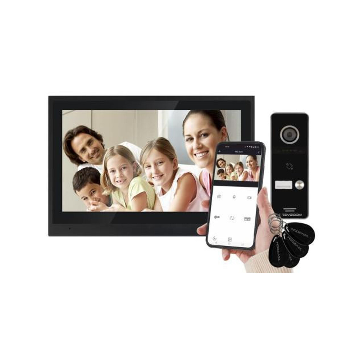 Wideodomofon REVIZOOM RM-T402HD BLACK/RC-411HD-C