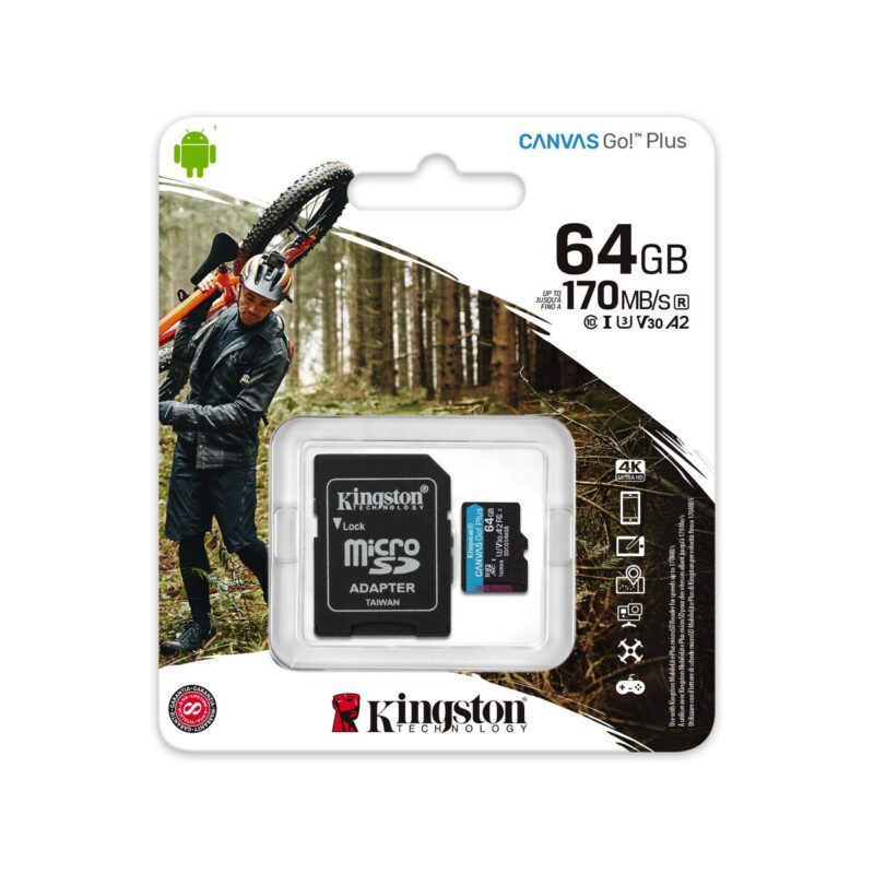 Karta pamięci microSD Kingston Canvas Go Plus microSDXC C10 UHS-I 64GB