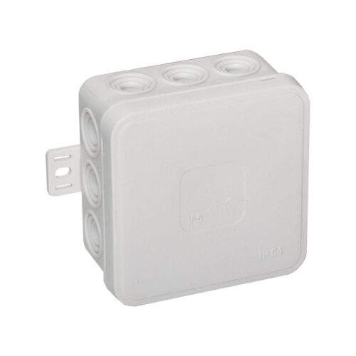Puszka natynkowa pusta 12 wlotów VIPLAST V5 klik BIAŁA IP54 75x75x41mm 035-01