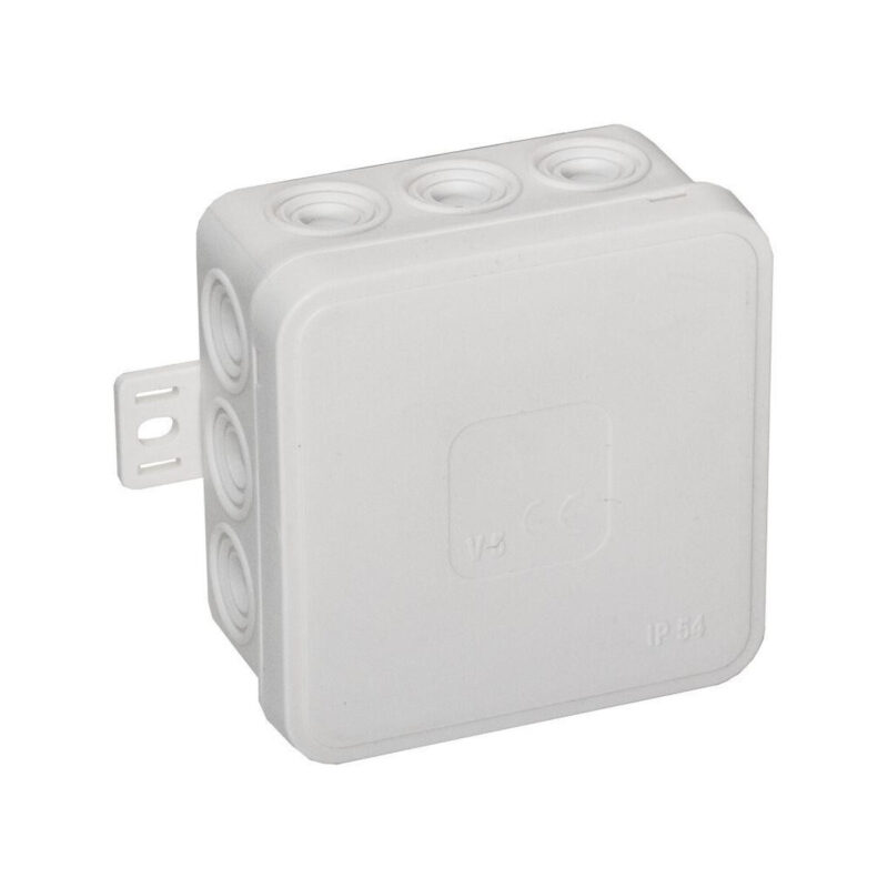Puszka natynkowa pusta 12 wlotów VIPLAST V5 klik BIAŁA IP54 75x75x41mm 035-01