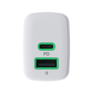 ŁADOWARKA SIECIOWA Greencell PowerSource Duo30 30W 1xUSB-C 1xUSB-A PD 3.0 QC 4.0+ biała