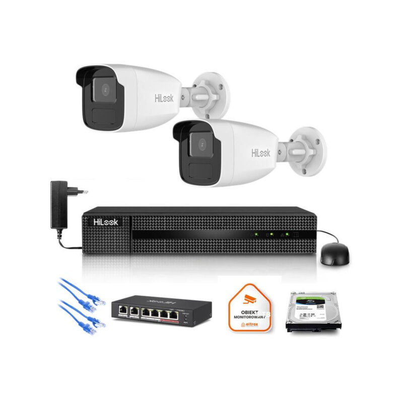 Zestaw monitoringu Hilook 2x kamera IPC-B440H(4mm)(C) z dyskiem 2TB