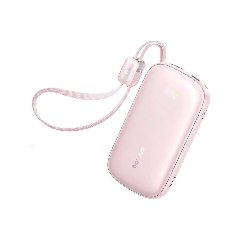 Powerbank Baseus EnerFill FC21 20000 mAh 22,5 W USB-A USB-C różowy z odłączanym kablem Lightning