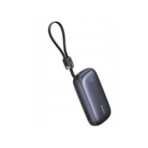 Powerbank Baseus EnerFill FC21 20000 mAh 22,5 W USB-A USB-C czarny z odłączanym kablem Lightning