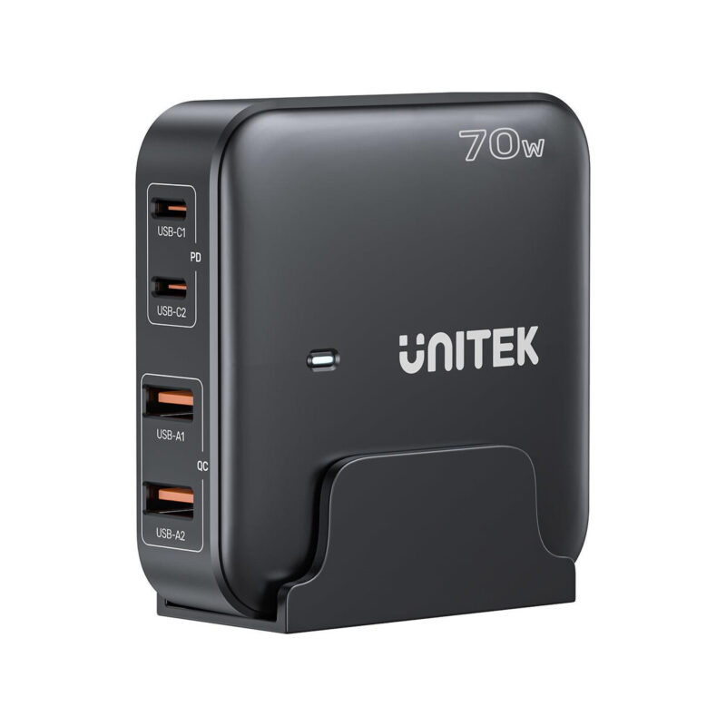 Unitek Ładowarka biurkowa GaN 70W 2xUSB-A 2xUSB-C