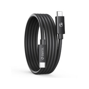Orico Przewód Thunderbolt 5 USB-C 80Gbps, 240W, 8K@60Hz, 1,5m, czarny