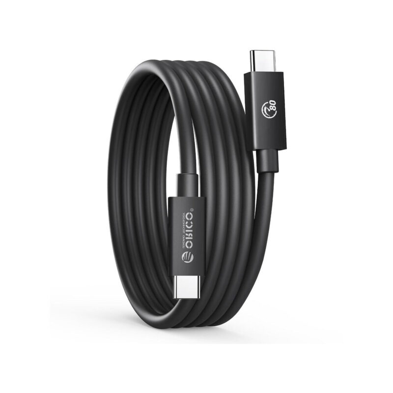 Orico Przewód Thunderbolt 5 USB-C 80Gbps, 240W, 8K@60Hz, 1,5m, czarny