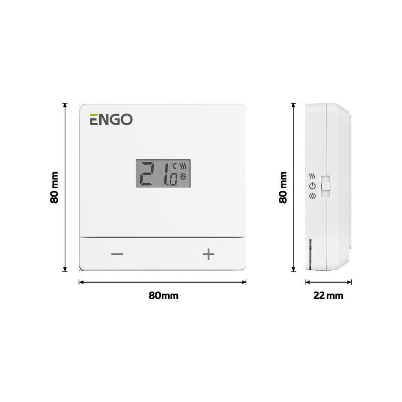 ENGO Controls EASY-230W - Regulator temperatury, 230V, biały, dobowy, natynkowy