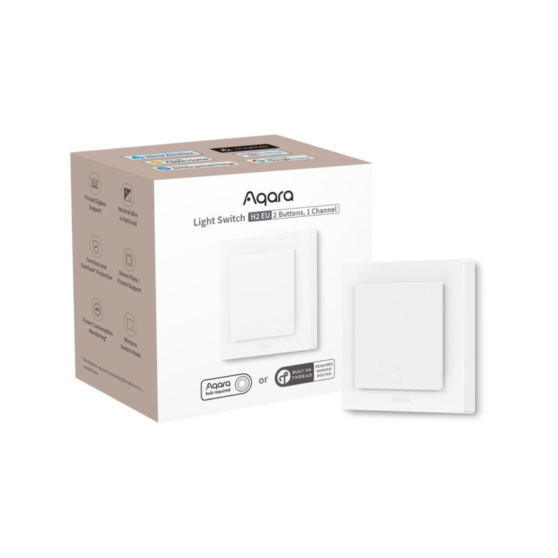 Aqara Light Switch H2 EU | Przełącznik | 2 przyciski, 1 kanał, offline WS-K07D