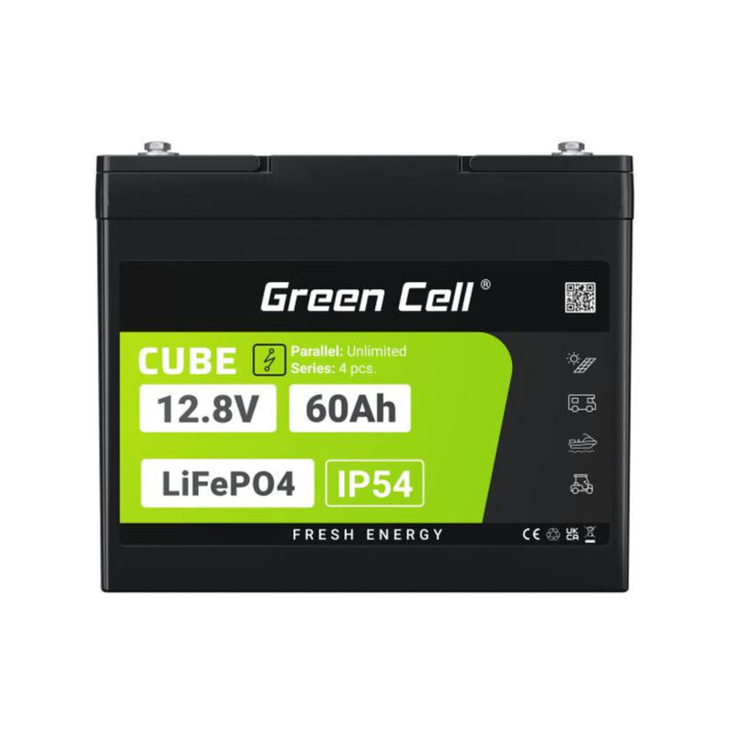 AKUMULATOR LITOWO-ŻELAZOWO-FOSFORANOWY LiFePO4 Green Cell Cube 12.8V 60Ah LFPGC12V60AH
