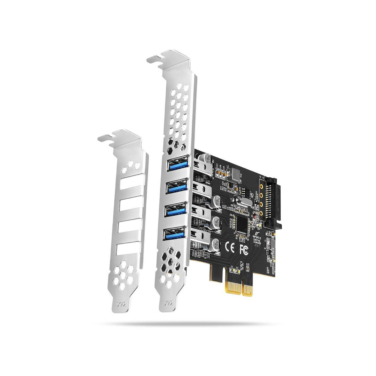 Kontroler Axagon PCEU-43RS PCIe 4x port USB 3.2 GEN 1, UASP, chipset Renesas, 15-pin SATA