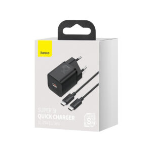 ŁADOWARKA SIECIOWA Baseus Super Si Quick Charger 1C TZCCSUP-L01 25W 1x USB-C PD 3.0 QC 3.0 + KABEL