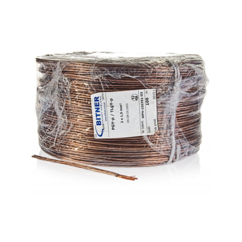 PRZEWÓD GŁOŚNIKOWY BITNER BiTsound PGY-p (TLgY) 2x1mm2 ROLKA 100m.