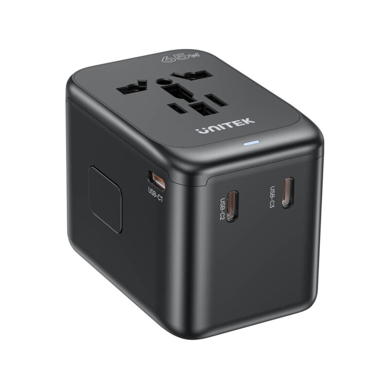 Unitek P1122ABK01 Ładowarka podróżna EU/US/UK/AUS PD 65 W