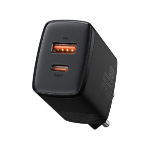 ŁADOWARKA SIECIOWA Baseus Compact Quick Charger CCXJ-B01 20W 1x USB-A 1x USB-C PD 3.0 QC 3.0 CZARNA