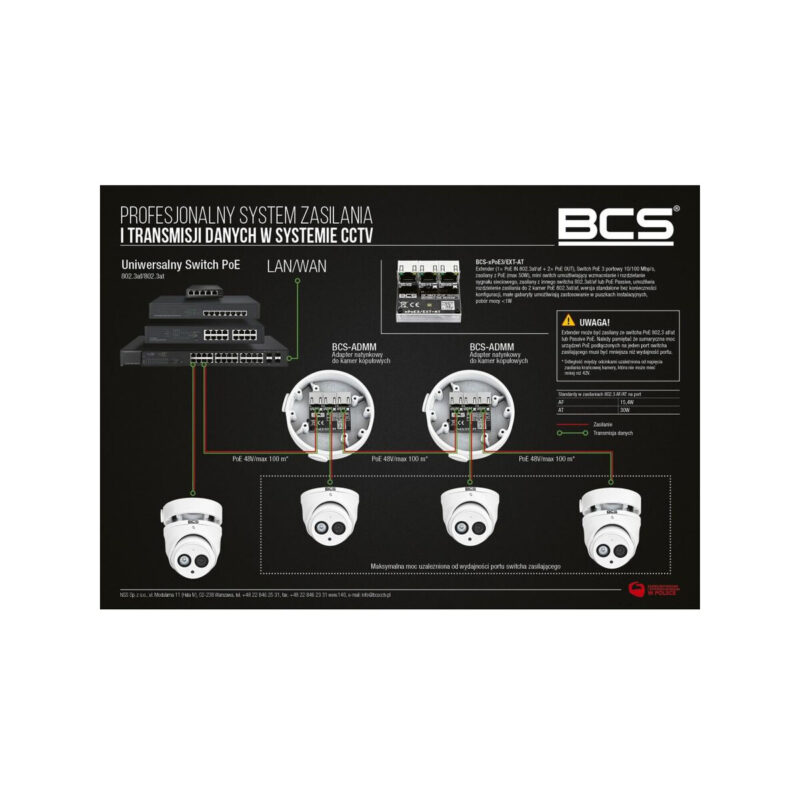 Switch POE  BCS POWER BCS-xPoE3/EXT-AT