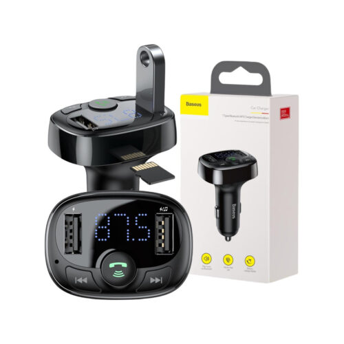 TRANSMITER FM ŁADOWARKA SAMOCHODOWA Baseus Enjoy S-09A 3.4A 2x USB-A microSD BT 4.2