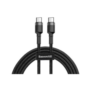KABEL USB-C / USB-C Baseus Cafule CATKLF-HG1 200cm 60W 3A PD 2.0 QC 3.0 CZARNO-SZARY W OPLOCIE