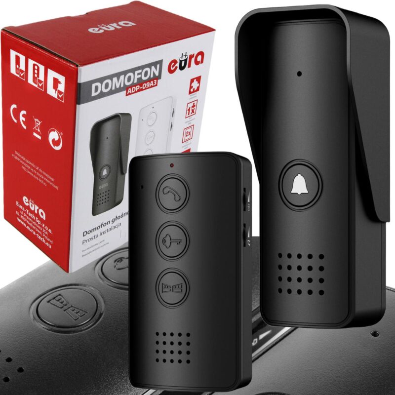domofon_eura_adp09a3_czarny_gonomwicy_d247cf85251bc Domofon EURA ADP-09A3 czarny, głośnomówiący