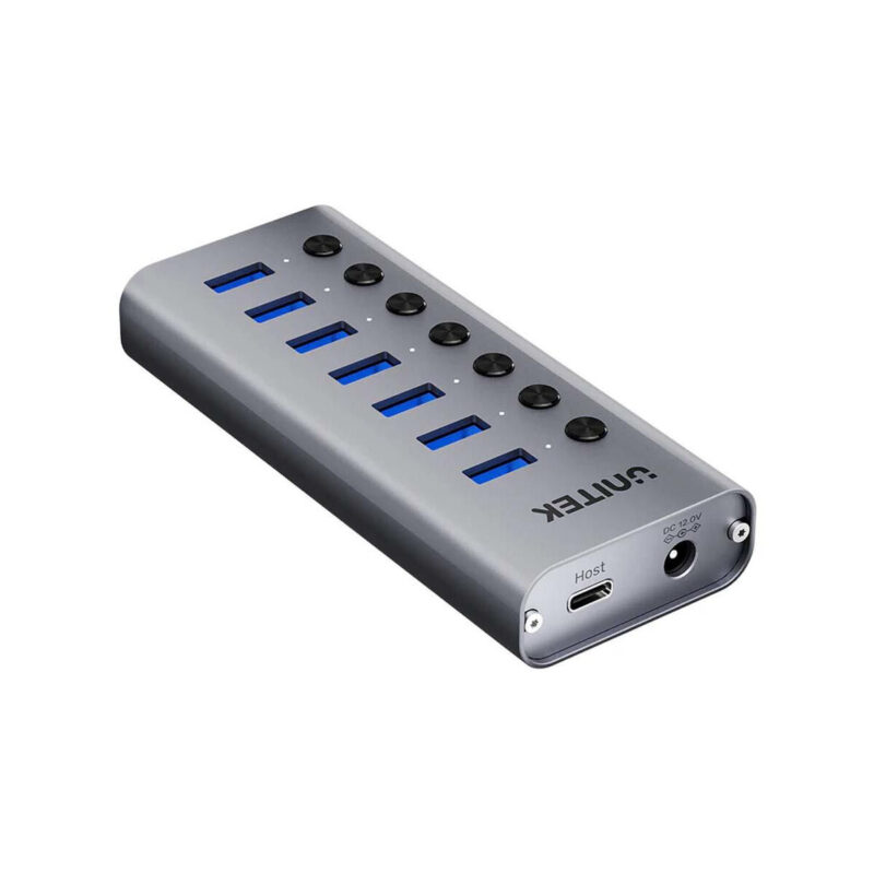 Unitek Hub USB A 3.0 7w1, 5Gbps z przełącznikami portów