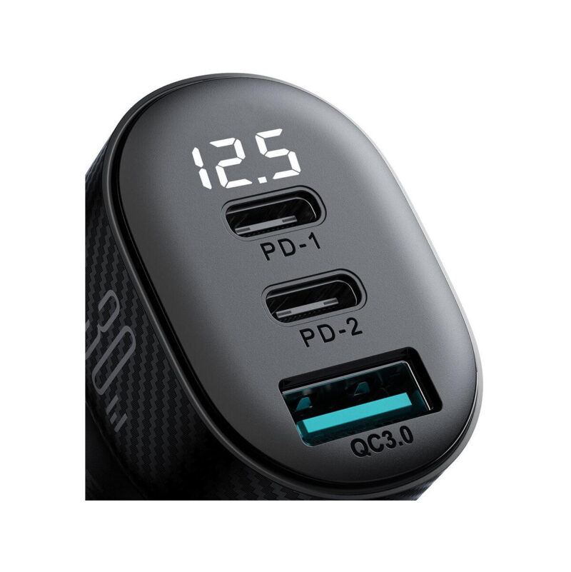 Ładowarka samochodowa Joyroom JR-CCD04 30W 4A 2x USB-C 1x USB-A PD QC 3.0