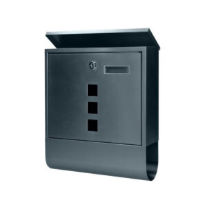 Skrzynka na listy HAITI z gazetnikiem, wizytownikiem i okeinkami, antracyt