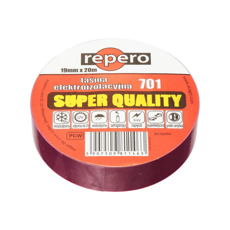 TAŚMA IZOLACYJNA REPERO 701 FIOLETOWA 19MMX20M