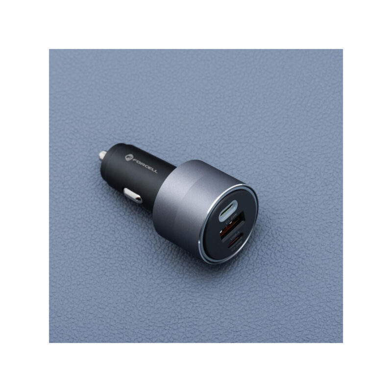 ŁADOWARKA SAMOCHODOWA Forcell F-Energy Alu 85 W 2x USB-C 1x USB-A PD 3.0 QC 4.0 SZARA