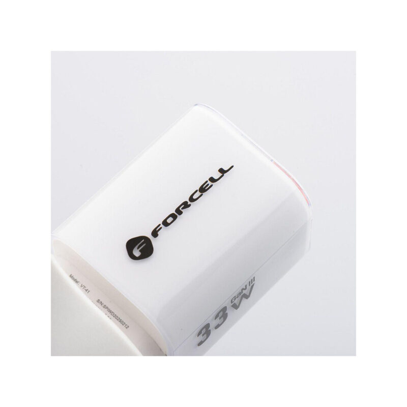 e1d942a98c0364a09841b4ee04ea2c28_original ŁADOWARKA SIECIOWA Forcell F-Energy GaN III VT-41 33 W 1x USB-C 1x USB-A PD 3.0 QC 4.0 BIAŁA