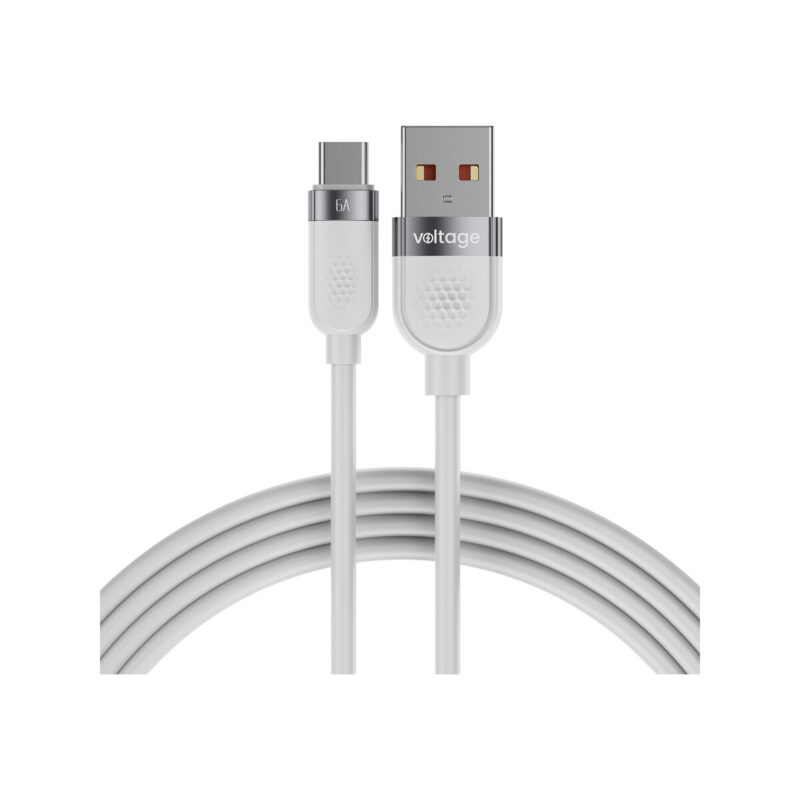 Kabel USB-A / USB-C Voltage Silicone 66W PD 100cm biały