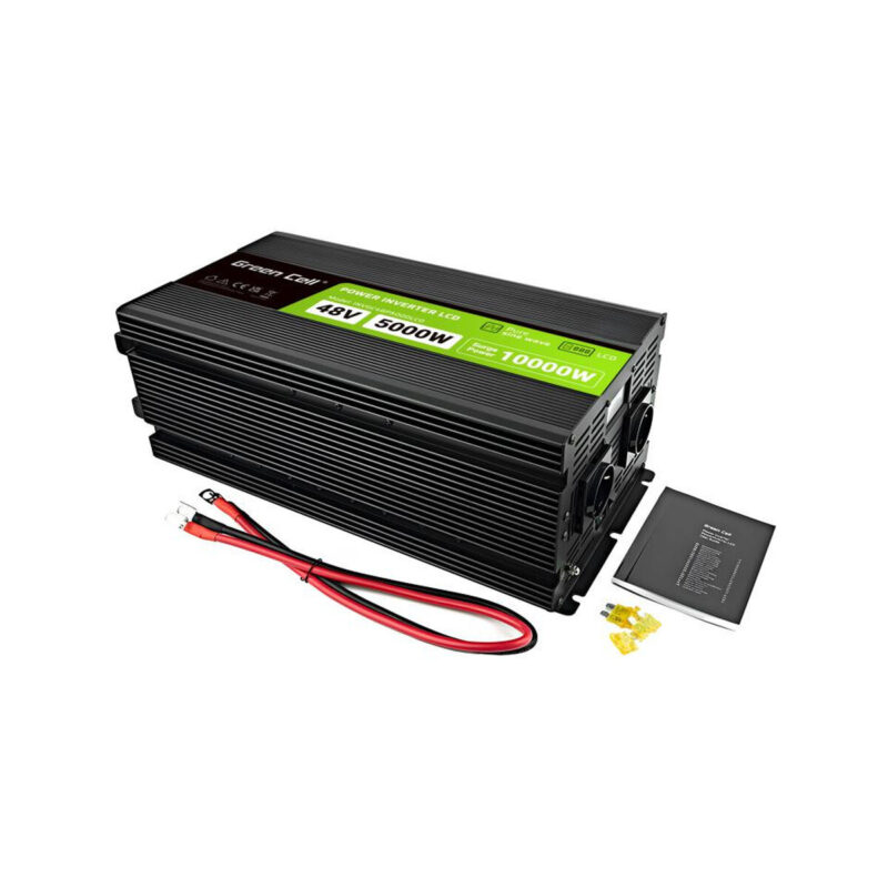 PRZETWORNICA NAPIĘCIA Green Cell PowerInverter LCD 48V / 230V 5000/10000W CZYSTA SINUSOIDA